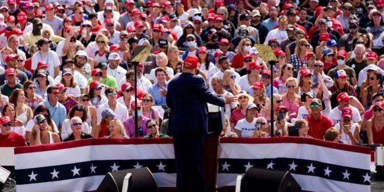 Un comizio dei giorni scorsi di Donald Trump