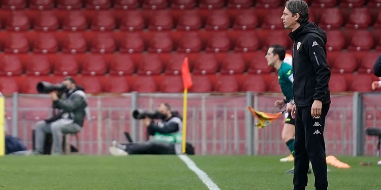 L'allenatore del Benevento Filippo Inzaghi (Foto di Mario Taddeo dal sito del Benevento)