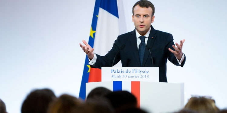 il presidente della Repubblica francese Emmanuel Macron