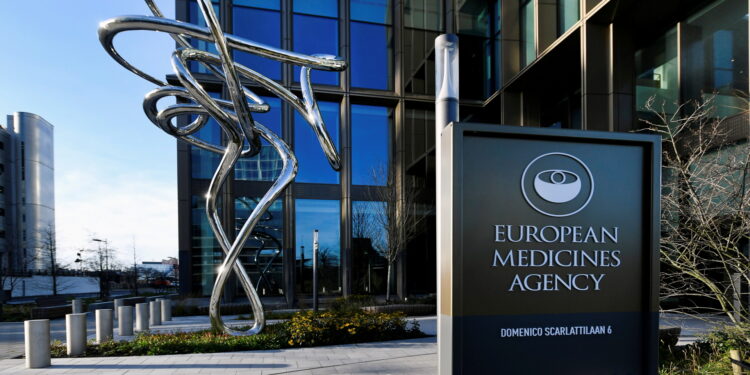 FILE PHOTO: The exterior of EMA, European Medicines Agency is seen in Amsterdam, Netherlands December 18, 2020. REUTERS/Piroschka van de Wouw/File Photo