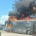 Orta di Atella, autobus in fiamme vicino al cimitero: intervengono vigili del fuoco e forze dell’ordine