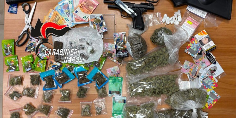 Lo stupefacente e le armi sequestrati