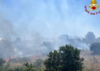 Brucia l’area verde nella zona di Caserta Vecchia: elicottero e pompieri schierati per fermare il rogo